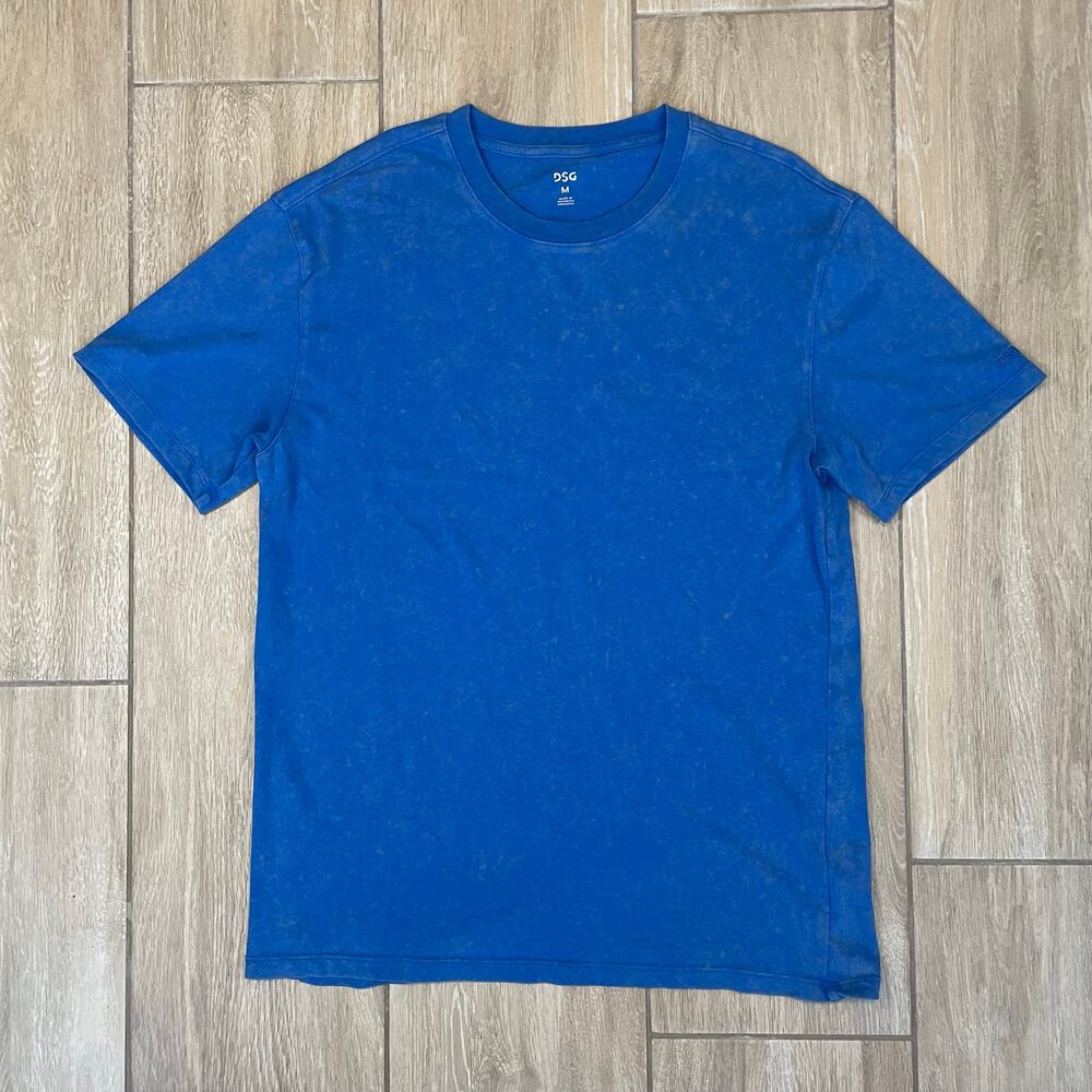 DSG Men’s Medium Blue Organic Cotton Tee Soft Mid-Weight Crewneck Short Sleeve